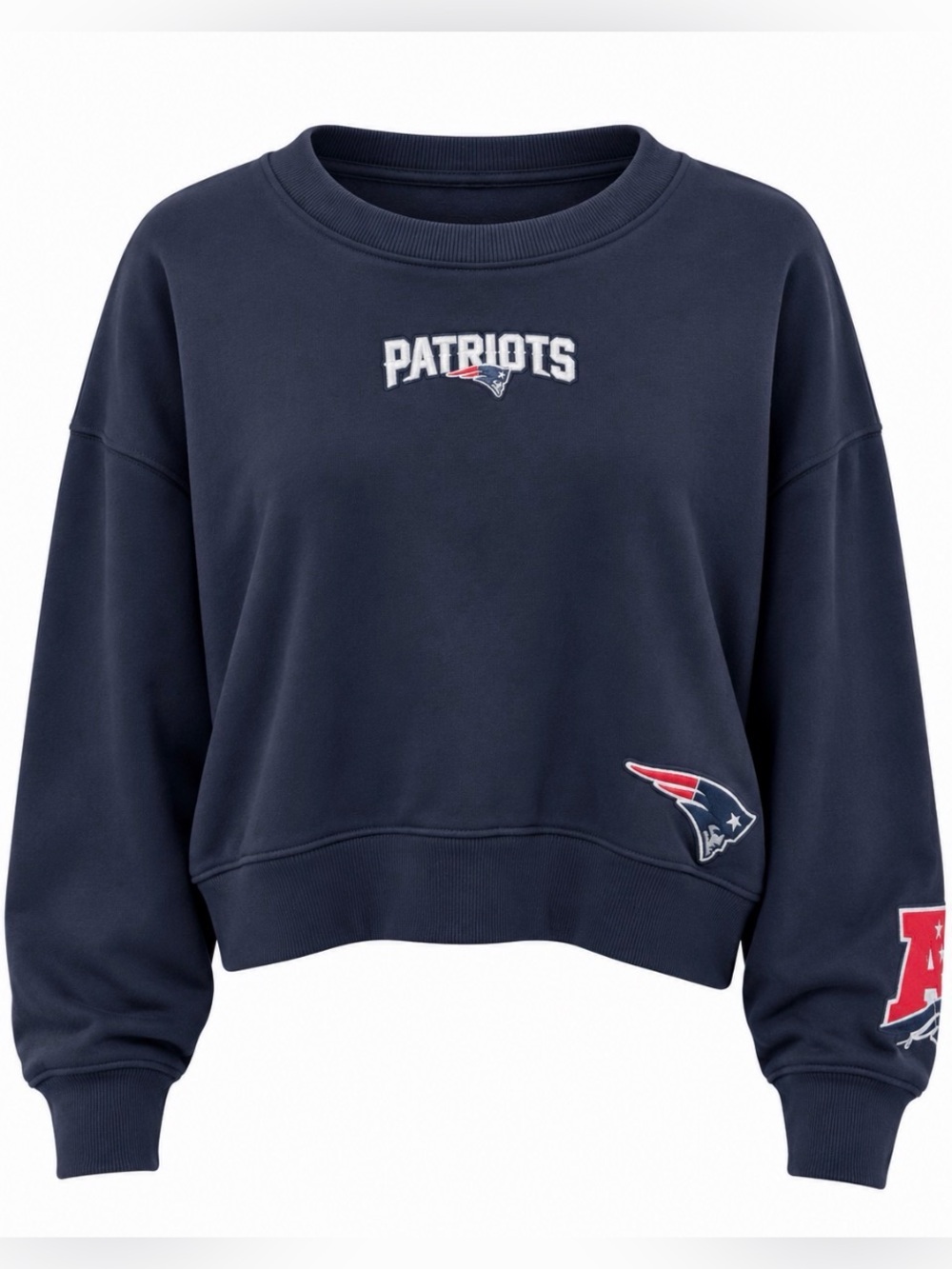 New England Patriots cropped oversized Sweatshirt size Large